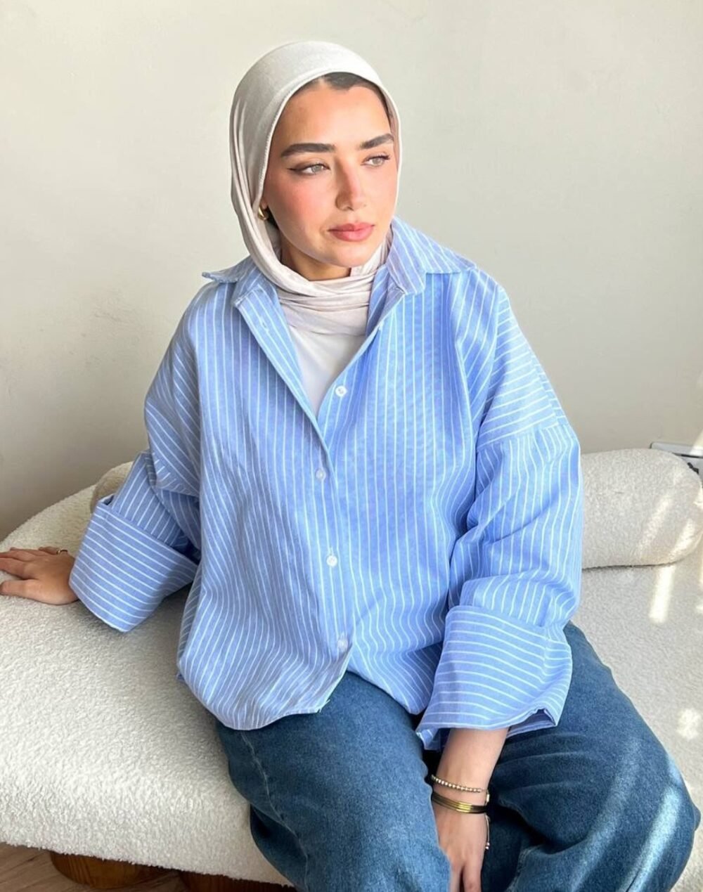 💙🤍 شيميز مقلم