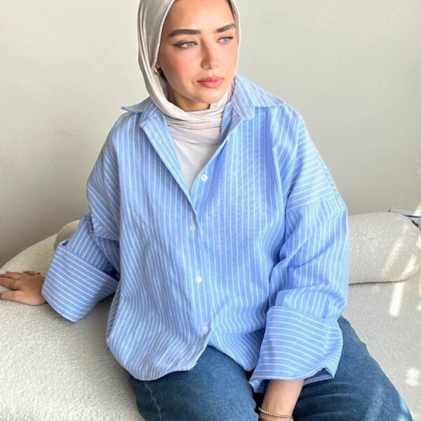 💙🤍 شيميز مقلم