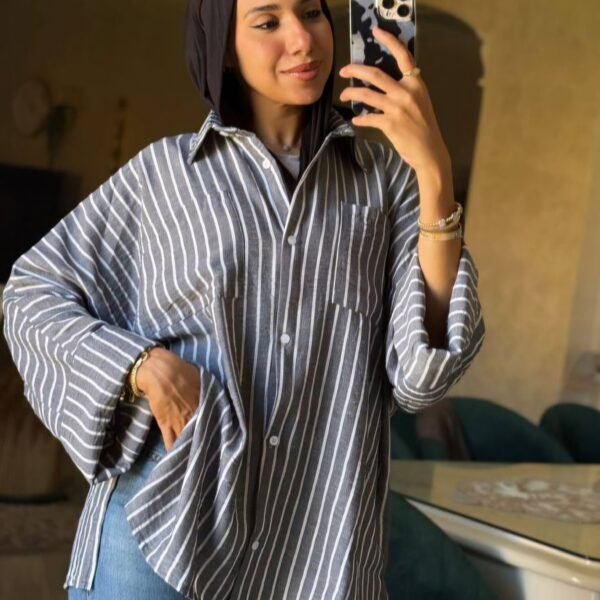 شيميز مقلم فتحتين من الجمب