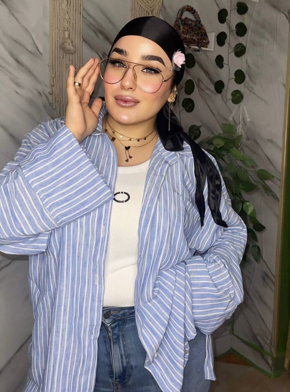 ⁦شيميز مقلم فتحتين من الجمب⁩ - الصورة ⁦5⁩