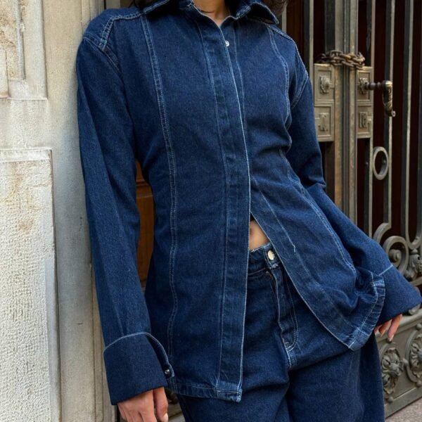 💙 سوت جينز بحزام خلفي