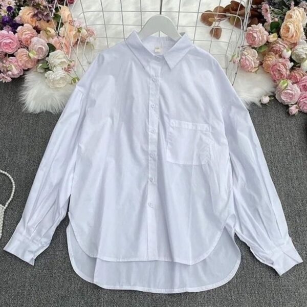 🤍 شيميز بوبلين ابيض