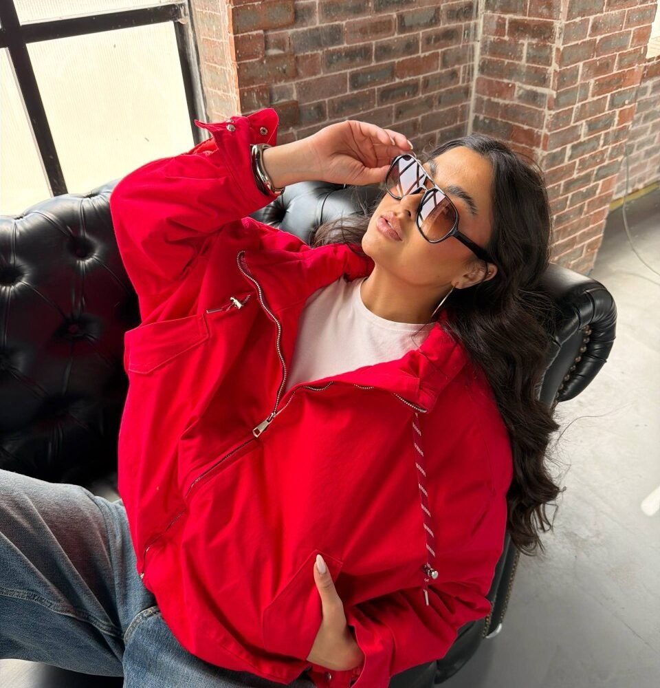 Gabardine Red Jacket ❤️